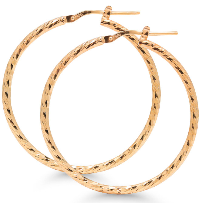 Silverläkringar pipa diamantklippad SX-E0035RG