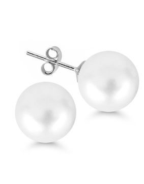 Silverörhängen rund 12mm vit pärla SYP-12mm-valk
