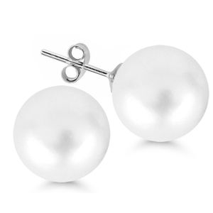 Silverörhängen rund 14mm vit pärla SYP-14mm-valk main product photo