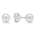 Silverörhängen rund 5mm vit pärla SYP-5mm-valk