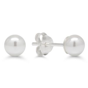 Silverörhängen rund 5mm vit pärla SYP-5mm-valk main product photo