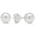 Silverörhängen rund 8mm vit pärla SYP-8mm-valk