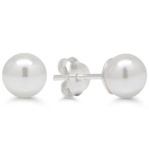 Silverörhängen rund 8mm vit pärla SYP-8mm-valk main product photo