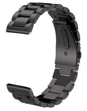 Tiera stål armband med viklås och quick release - Svart PVD