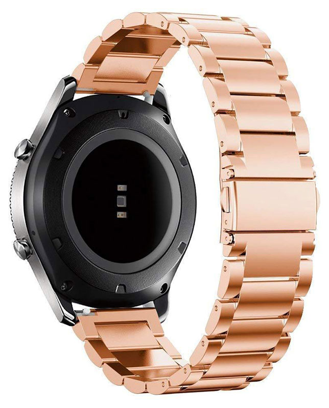 Tiera stål armband med viklås och quick release 18 mm - PVD roseguld