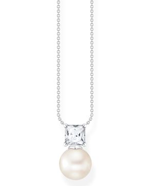 Thomas Sabo Pearls and chains pearl with white stone silver pärlhalsband KE2163-167-14-L45V