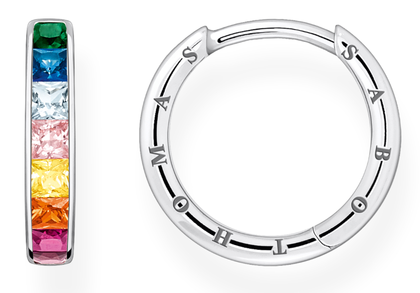 Thomas Sabo Rainbow Heritage colourful stones pave silver örhängen CR668-477-7