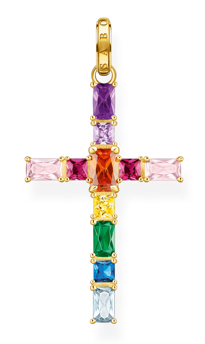 Thomas Sabo Rainbow Heritage pendant cross colourful stones berlock PE939-996-7