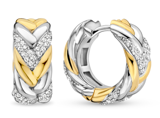 TI SENTO gold-plated silver örhängen 7884ZY