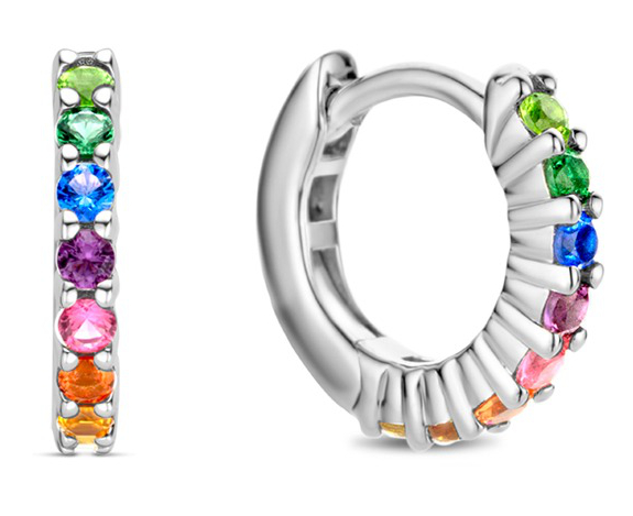TI SENTO silver colorful hoop örhängen 7906MC