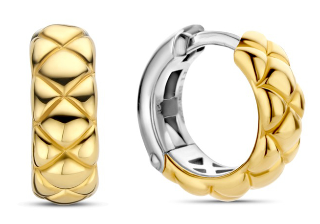 TI SENTO gold-plated silver hoop örhängen 7911SY