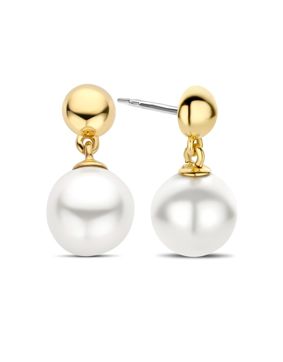 TI SENTO gold-plated pärlörhängen 7912YP