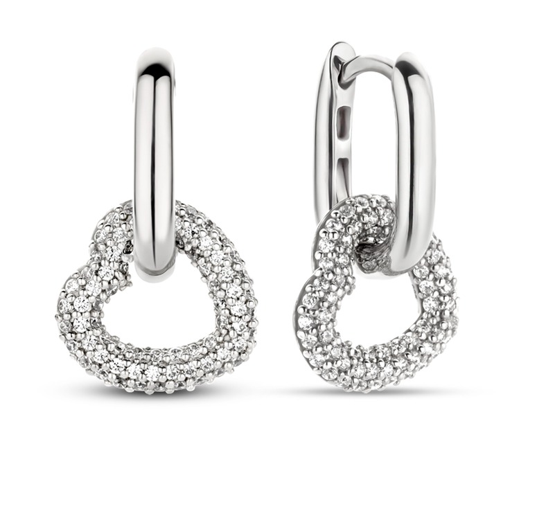 TI SENTO silver hjärtörhängen 7918ZI