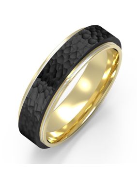 Bosie tvåfärgad hamrad titanring TICM-PVD-042KK&M/6