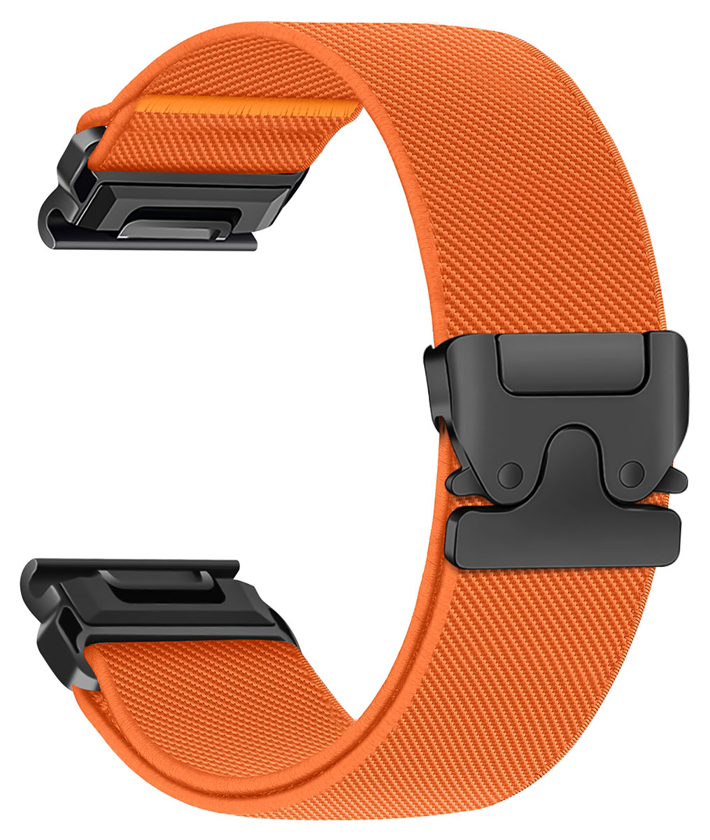 Tiera Garmin elastiskt nylonarmband med snabbfäste orange 22 mm