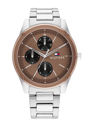 Tommy Hilfiger Tyler Silver Stainless steel brown 1710533
