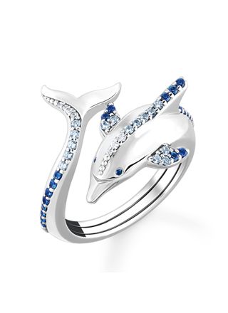 Thomas Sabo dolphin with blue stones ring TR2384-644-1-54