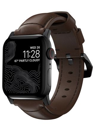 Nomad Traditional Strap Rustic Brown-Black armband 42/44/45/49 mm för Apple Watch NM1A4RBT00