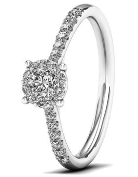 Lykka Elegance sidostens diamant ring i vitguld 0,33 ct