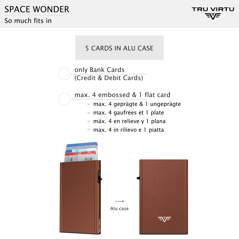 TRU VIRTU Kartenetui Kreditkarten Geldb&ouml;rse Portemonnaie Aluminium RFID Silver E