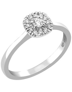 Sandberg Toivomuslähde diamantring halo V-704w