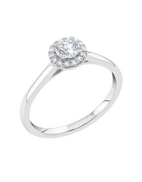 Midem Rome halo-diamantring 0,50ct vitguld