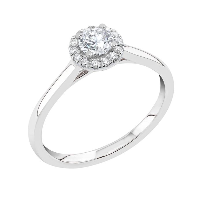 Midem Rome halo-diamantring 0,50ct vitguld main product photo
