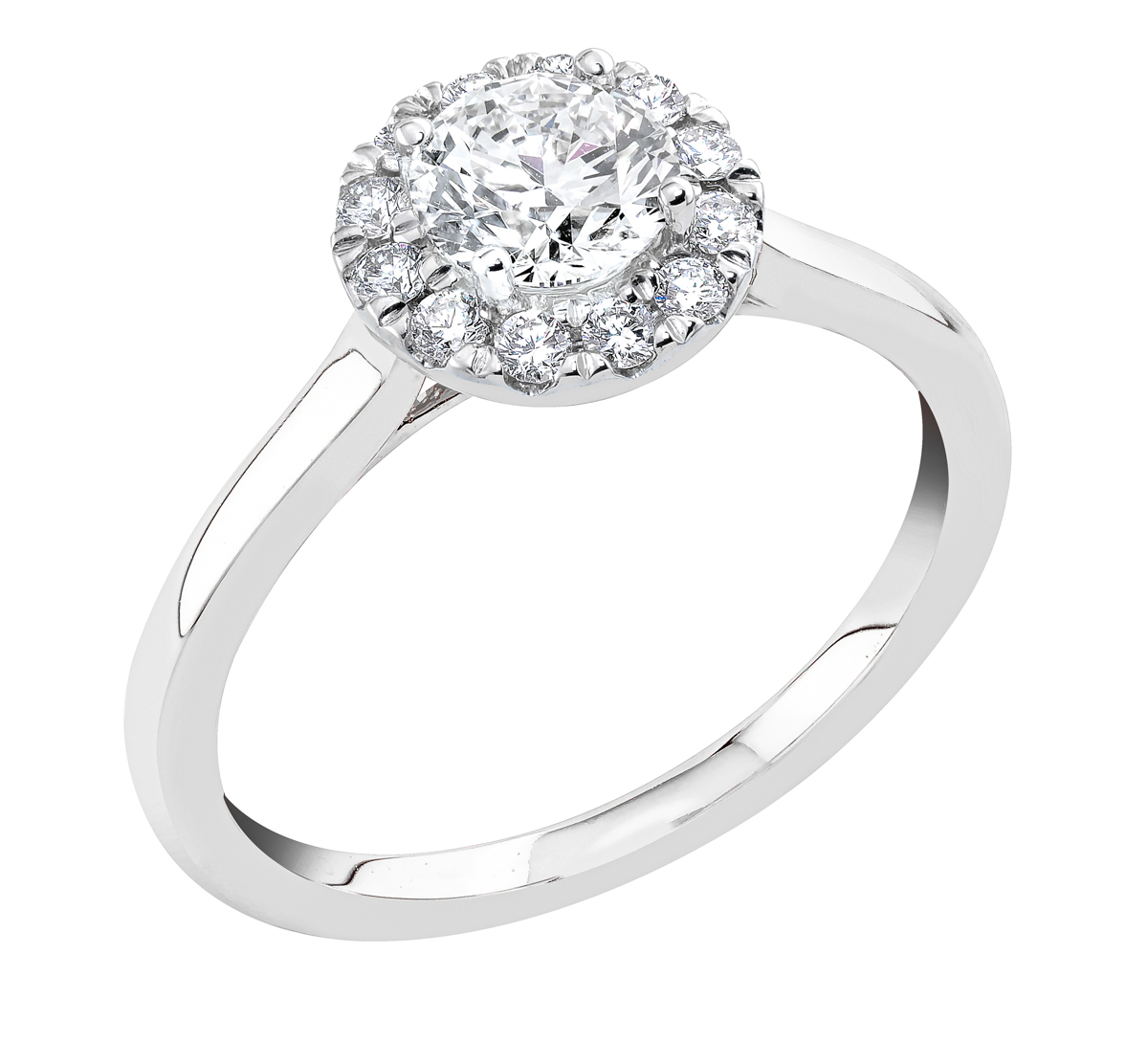 Midem Rome halo-diamantring 1,00ct vitguld