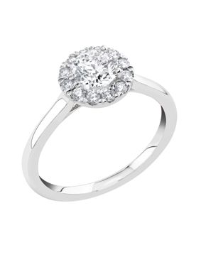 Midem Rome halo-diamantring 1,00ct vitguld