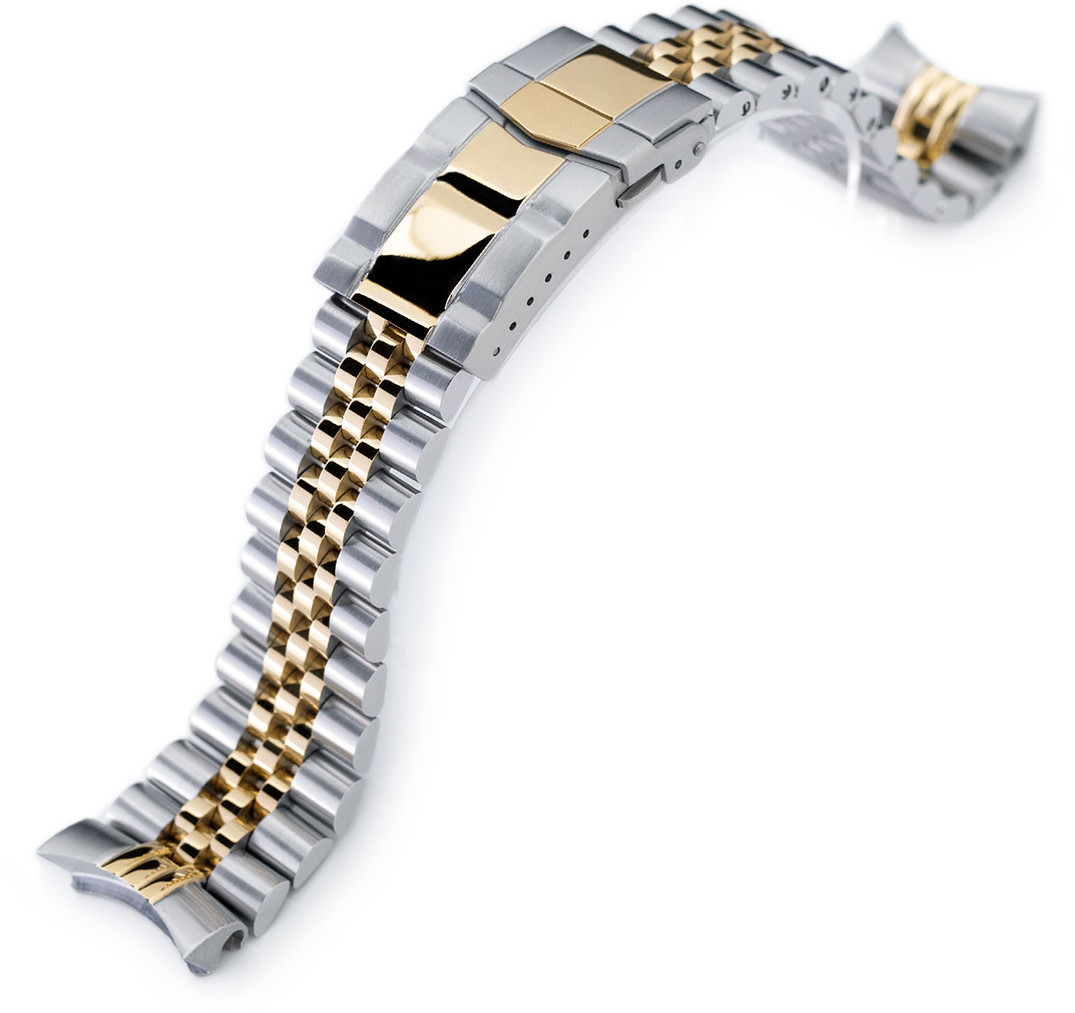 MiLTAT Super-J Louis Two Tone IP Gold stålarmband till Seiko SKX SS221805P2G020