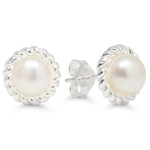 Silverörhängen vit äkta pärla 6,5mm WE-63654P main product photo