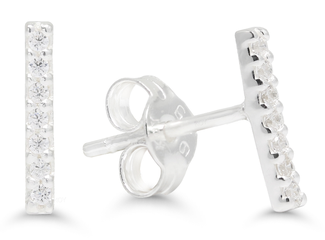 Silverörhängen balk klar zirkon WE-64275Z