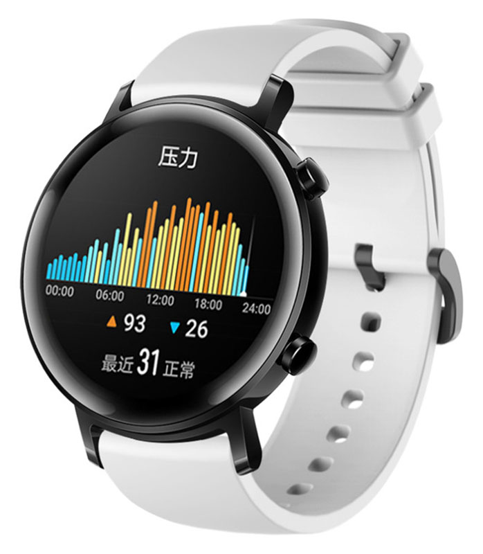 Tiera vitt silikonarmband 20 mm med quick release - svart spänne