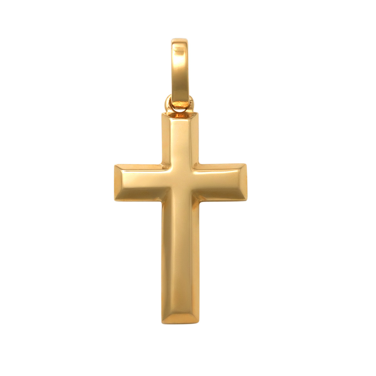 Lykka Crosses guld slätt korshänge 17,4 mm