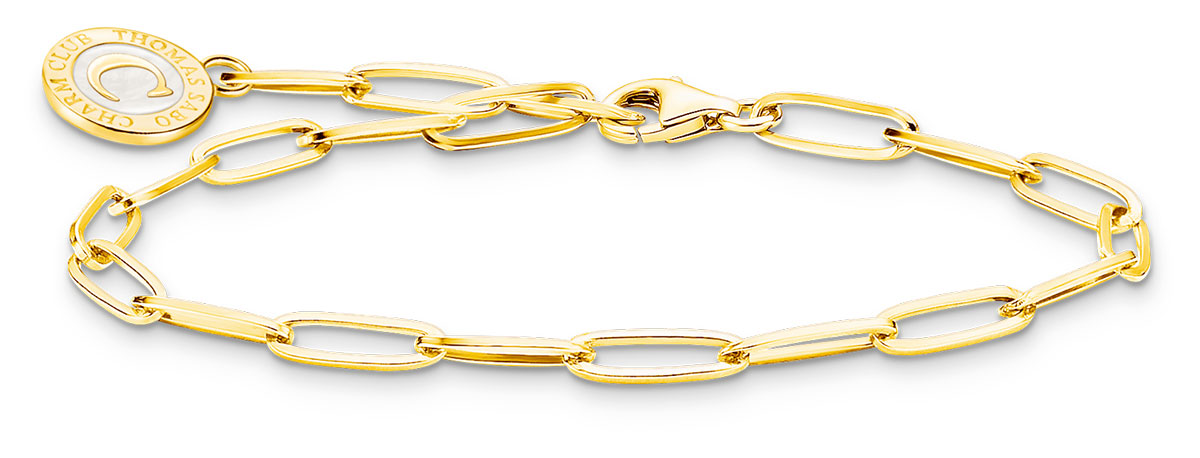 Thomas Sabo Charm Club Charmista gold pink enamel berlockarmband X0286-427-39