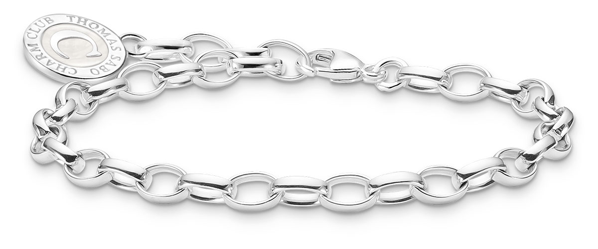 Thomas Sabo Charm Club Charmista shimmering white enamel silver berlockarmband X0287-007-21