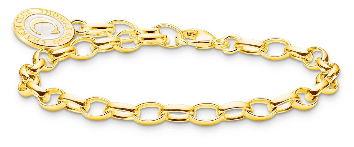 Thomas Sabo Charm Club Charmista shimmering gold pink enamel berlockarmband X0287-427-39-L17