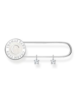 Thomas Sabo Charm Club Charmista white stones in safety pin design silver rintaneula X0290-225-14