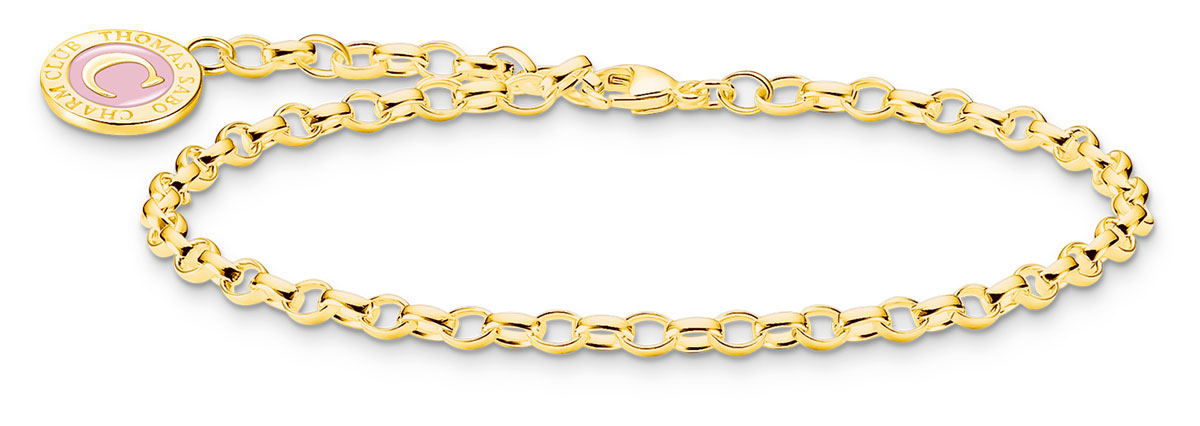 Thomas Sabo Charm Club Charmista berlockarmband guld pink X2088-427-39