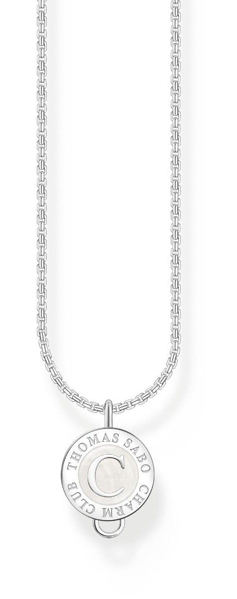 Thomas Sabo Charm Club Charmista white Charmista Coin silver halsband X2091-007-21-L45V