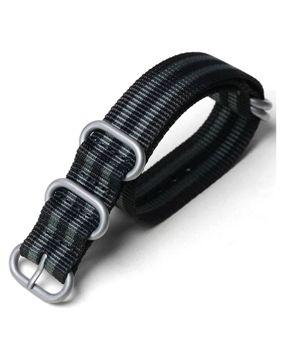 Tiera james Bond ZULU-armband - borstat silver spänne och ringar