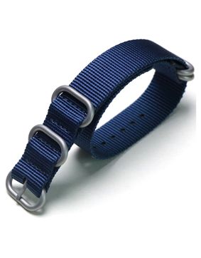 Tiera blått ZULU-armband - borstat silver spänne och ringar