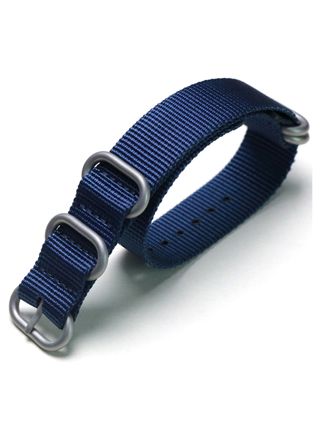 Tiera blått ZULU-armband - borstat silver spänne och ringar