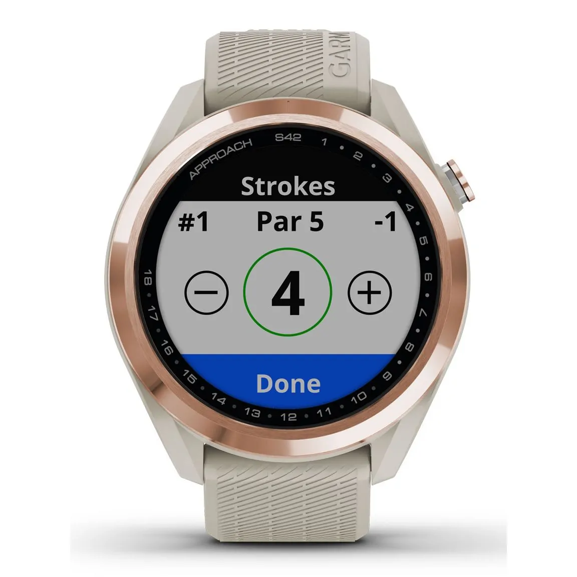 Garmin Approach S42 Rose Gold With Light Sand Band 010 02 Klockmagasinet Com Garmin Approach S42 Rose Gold With Light Sand Band 010 02 Klockmagasinet Com